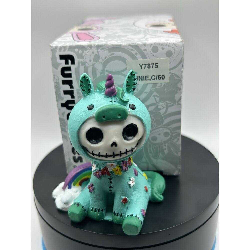 NIB Furrybones Figurine “Unie” Skeleton in Unicorn 🦄 Costume Collectible - Goth